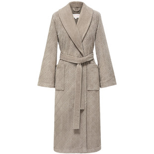 CallaAngel进口埃及棉四叶草提花浴袍男毛巾料纯棉吸水女长款浴衣