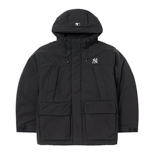 MLB官方正品男女情侣短款羽绒服26春新款洋基队黑色羽绒外套DJB26