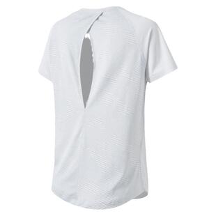 宽松运动短袖女健身罩衫瑜伽服透气t恤性感露背跑步训练上衣夏季