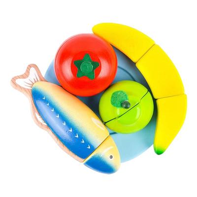 木制磁性水果蔬菜切切乐厨房玩具