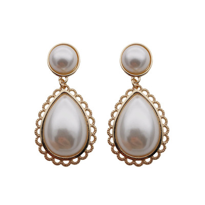 耳环珍珠水滴夸张长款网红设计