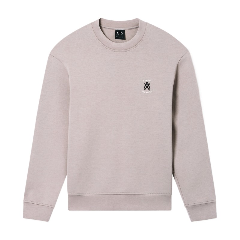 阿玛尼26春季新款男士圆领刺绣休闲套头卫衣