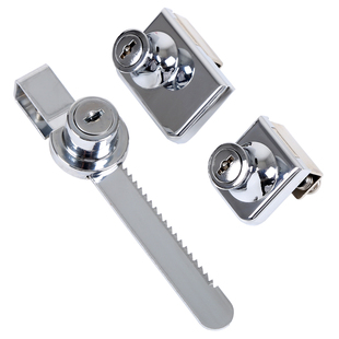 加厚玻璃门锁双门单门免开孔推拉门移门柜台锁橱窗锁锯齿锁展示柜