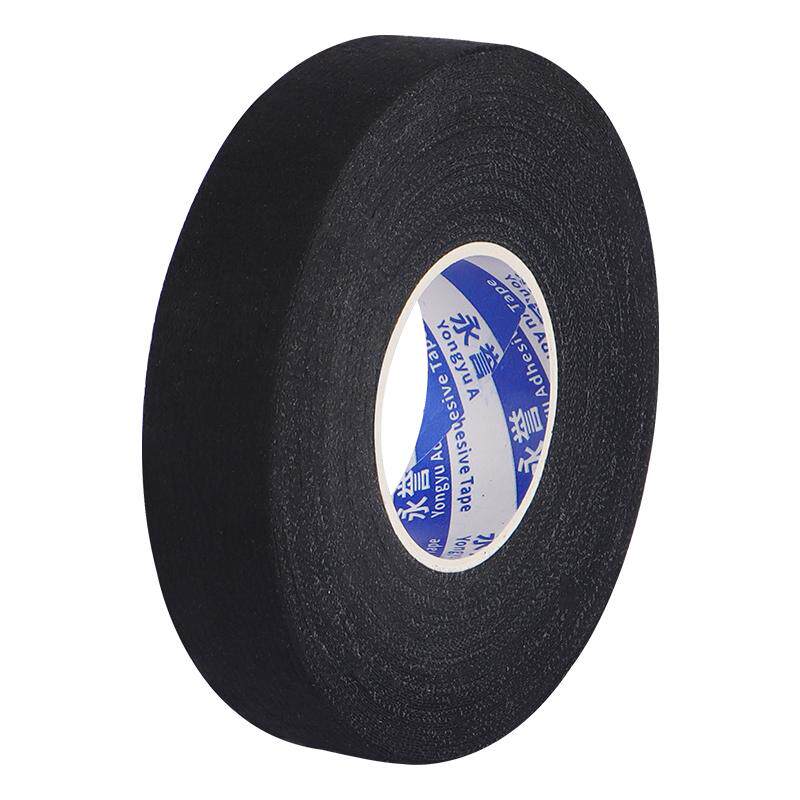 汽车线束胶带阻燃耐高温发动机舱缠绕绒布胶带超粘降噪黑色绝缘胶布消除中控汽车门车体摩擦异响线束胶带