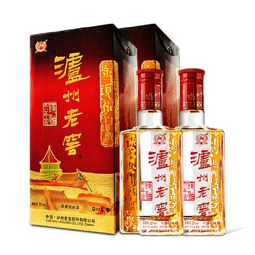 泸州老窖六年窖头曲52度500ml*2瓶浓香型高度白酒【含礼袋】