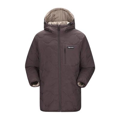 【石墨烯】骆驼男装冬季男款加厚棉袄外套中长款宽松连帽保暖棉服