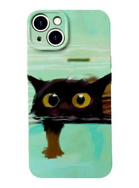 【绝了！！】可爱潜水黑猫手机壳