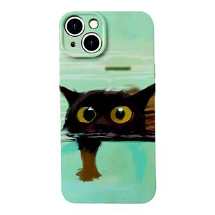 【冒个泡】油画潜水小黑猫适用iPhone17/16pro手机壳华为nova13畅享70软OPPOreno9vivos19苹果14IQOO12小米13