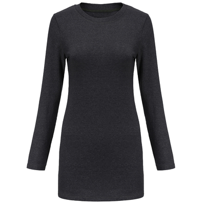 加绒加厚中长款修身纯棉女打底衫