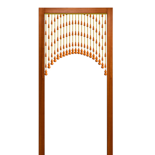 桃木葫芦珠帘门对门隔断帘水晶门帘玄关免打孔挂帘装饰遮挡拱形帘