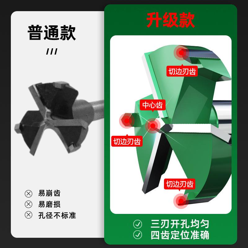 沪豪三刃木工开孔器木头打孔钻头木门铰链装锁扩孔神器手电钻专用