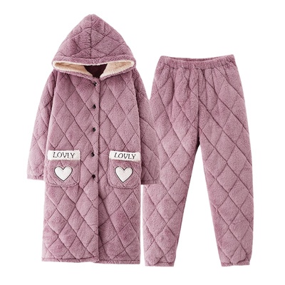 芬腾正品秋冬夹棉款情侣家居睡袍