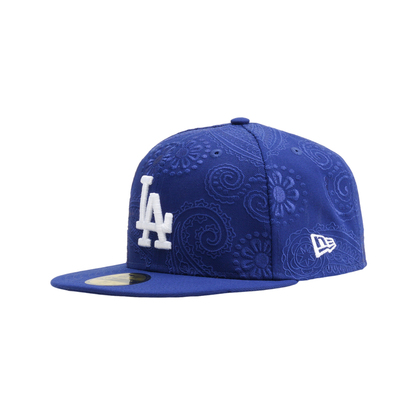 韩国代购NEWERA纽亦华佩斯利花纹5950平沿全封闭棒球帽LA道奇
