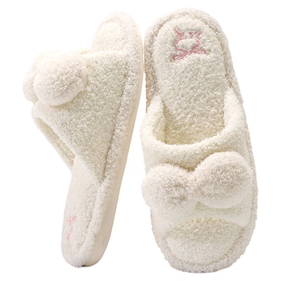 棉拖鞋女士家居露趾保暖
