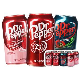 进口DR PEPPER胡椒博士汽水樱桃原味混合可乐碳酸饮料 355mlx24瓶