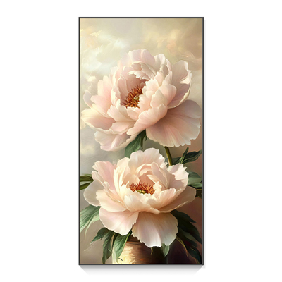 入户玄关装饰画牡丹花挂画