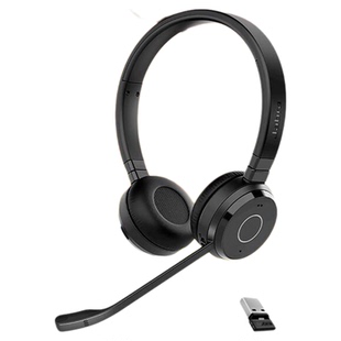 Jabra捷波朗Evolve 65 TE 会议头戴式蓝牙耳机在线教育学习网课培训手机通话无线降噪耳机含蓝牙适配器