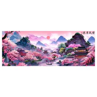 蒙娜丽莎十字绣2026年新款爆款线绣紫气东来高级感客厅风景画满绣