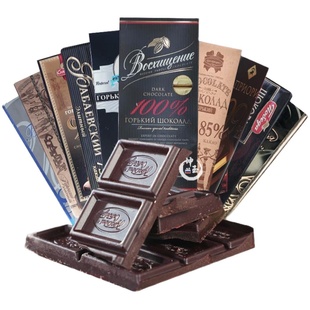 俄罗斯进口斯巴达牛皮纸胜利赞誉72%90%100%苦老教授黑巧克力零食