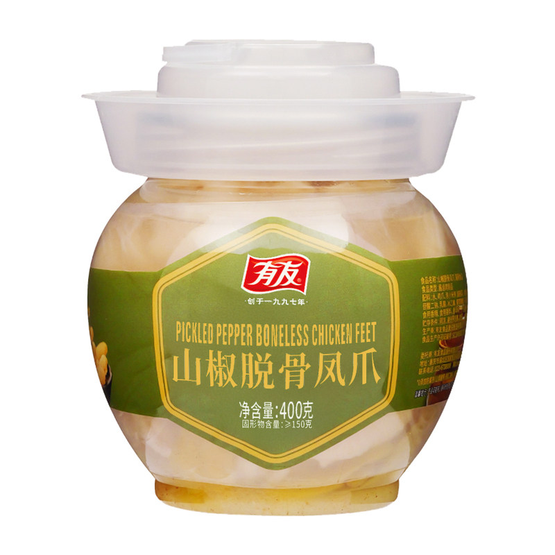 有友脱骨凤爪泡椒无骨鸡爪鸡脚筋鸡肉零食