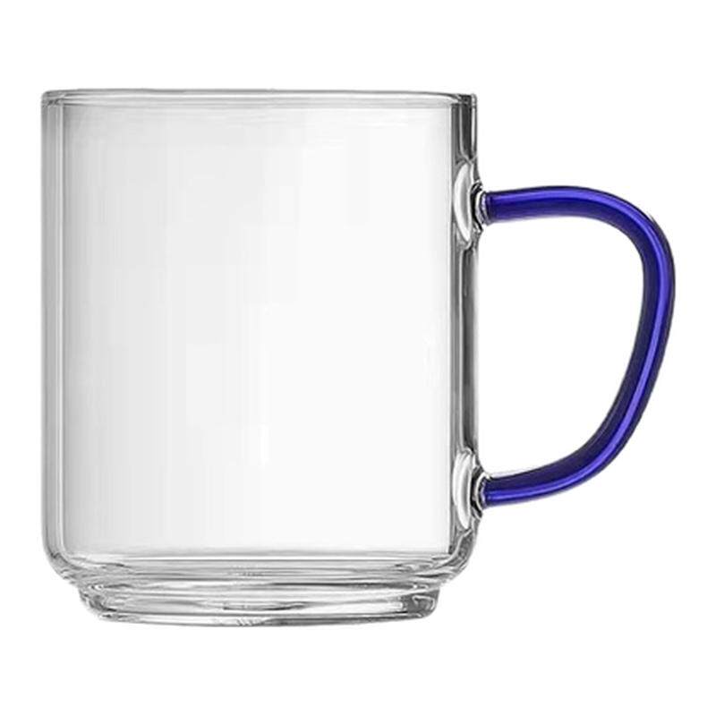 明信唐六色简约货水杯高透耐热家用绿玻璃高加厚硅茶杯口杯硼高