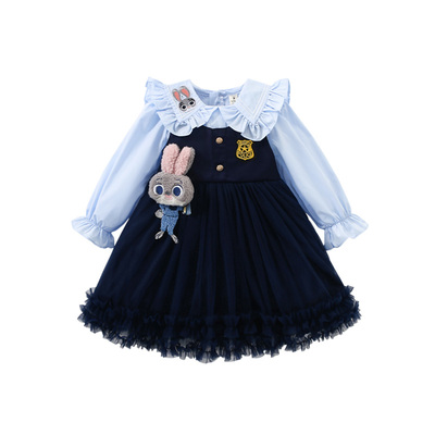 sesameclub女童兔子警官连衣裙