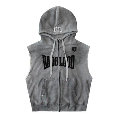 韩国badblood美式扎染运动休闲套装字母连帽马甲阔腿七分裤两件套