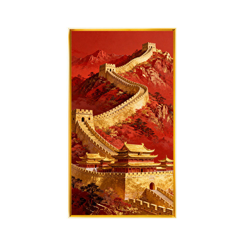 鸿运当头满绣十字绣2026新款手工线绣万里长城印花自绣玄关全绣