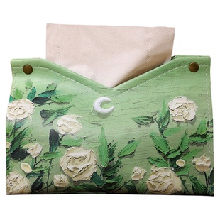 ins轻奢风抽纸盒客厅家用桌面纸抽收纳盒餐纸巾盒油画高级感车载