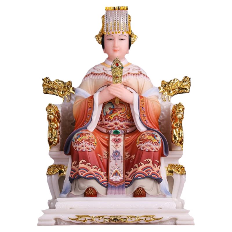 汉白玉泰山娘娘神像新款供奉摆件