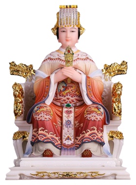 汉白玉泰山娘娘神像新款供奉摆件