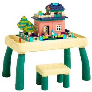 儿童拼装积木桌益智大颗粒玩具男女孩3-6岁diy趣味拼插套装礼盒