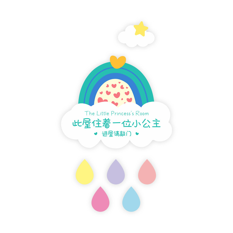 儿童卧室门贴/氛围布置/美化装饰