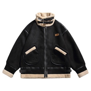 【所有女生直播间】AOGZ机车风棉服男女同款秋冬加绒加厚工装外套