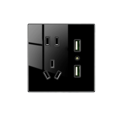 国际电工86型有机玻璃带开关插座