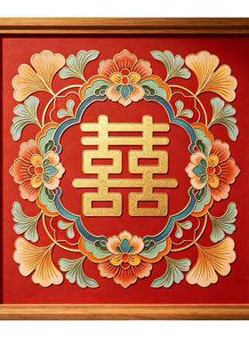 景泰蓝掐丝珐琅双喜字diy材料包