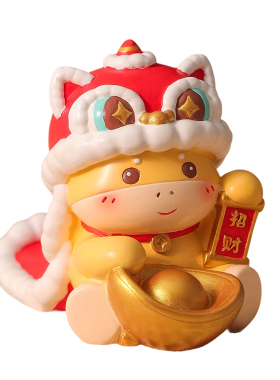 国潮醒狮手机支架马年吉祥物摆件办公室桌面装饰创意喜庆新年礼物