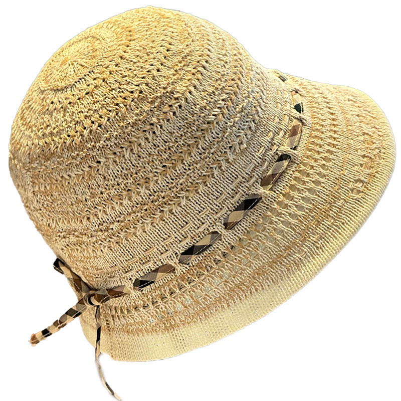 法式编织镂空渔夫帽女夏防晒