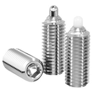 POM塑料尼龙头柱塞弹簧球头定位紧定顶丝压入式波珠螺丝头伸缩销