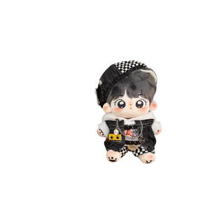 娃衣现货黑白迷踪套装15CM 20CM无属性男娃潮酷原创贝雷帽