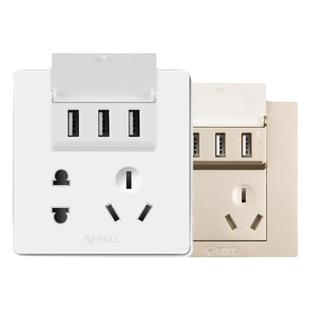 公牛五孔插座带usb面板86型墙壁暗装开关多孔家用手机充电多口