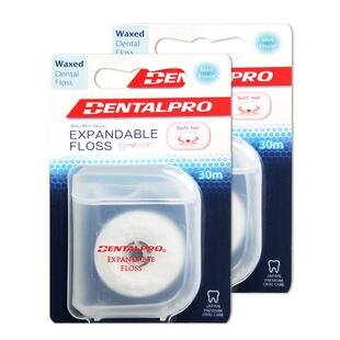 【自营】丹特博牙线30米*2膨胀型扁线牙线护龈便携家庭用清洁牙缝