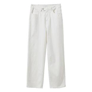 2026新款美式高街白色牛仔裤男士宽松直筒裤春秋款大码休闲白裤子