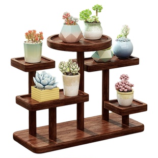 实木花架置物架阳台窗台空间改造桌面多层阶梯多肉摆放展示绿植架
