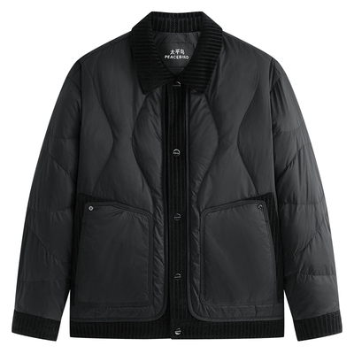 【商场同款】太平鸟男装衬衫式羽绒服新款轻薄羽绒外套B2ACF420D