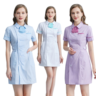 护士服夏季短袖美容服保育服医护工作服白服护理学校医美导医工服