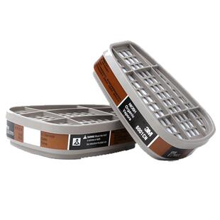 3M 6005CN滤毒盒防甲醛装修有机蒸气过滤盒 碳盒6200可使用滤毒盒