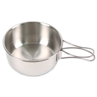 304不锈钢户外折叠套碗登山野营700ml大号4件套杯折叠碗组合餐具