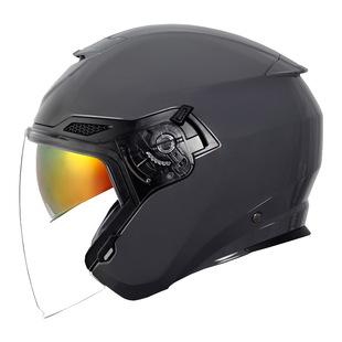 gsb263头盔半盔女摩托车双镜片四分之三头盔男机车复古4分之3头盔