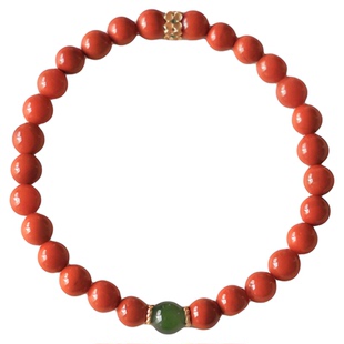 QIANTAO「如梦令」原创新中式国风天然南红碧玉手串情侣手链礼物